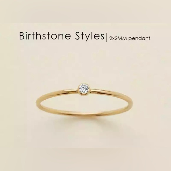 LOVEISH Jewelry - APRIL Crystal Birthstone 14K Gold-Plated Ring